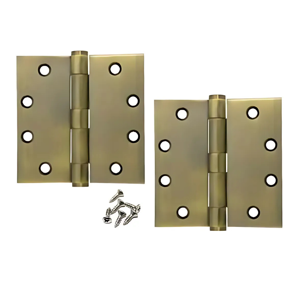 Yale Heavy Duty 2 Ball Bearing Button Tipped Hinges (2 pcs.)-Antique Brass (3",3.5" & 4")
