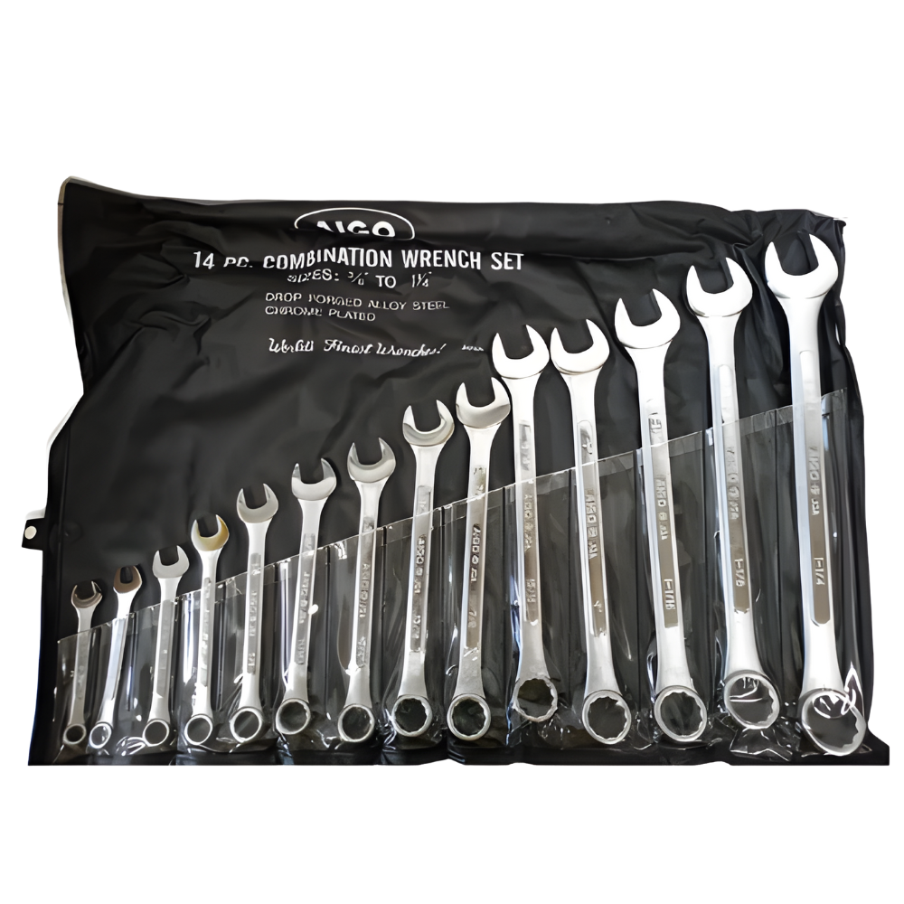 Aigo 14pc. Combination Wrench Set 3/8" - 1-1/4" FC-14PC-1 Made in Japan