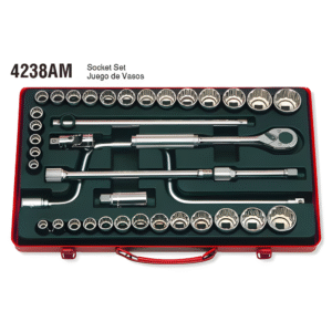 Koken 38pc. 1/2 Dr. Socket Set 10 to 32mm and 3/8 to 1-1/4" 12 points 4238-AM Made in Japan