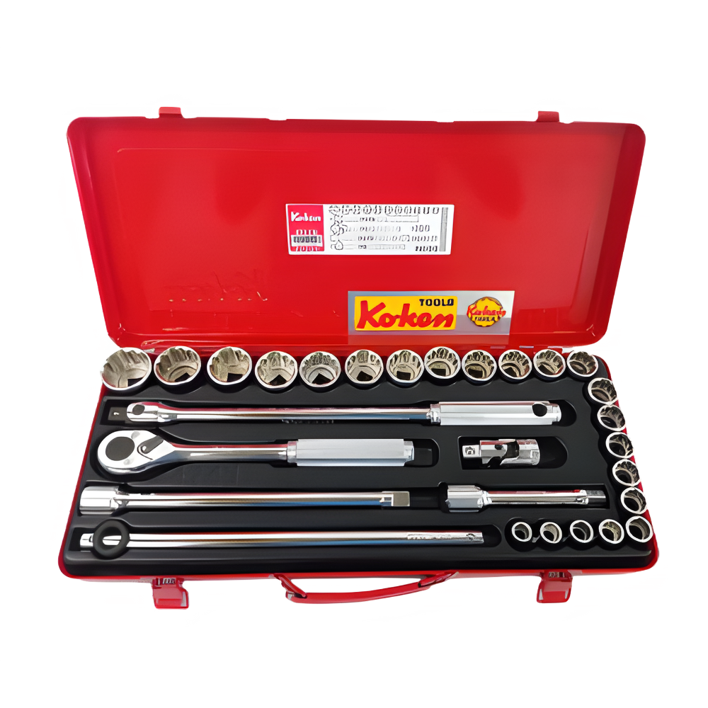 Koken 28pc. 1/2 Dr. Socket Set 10mm - 32mm 12pts Made in Japan 4241M-12P
