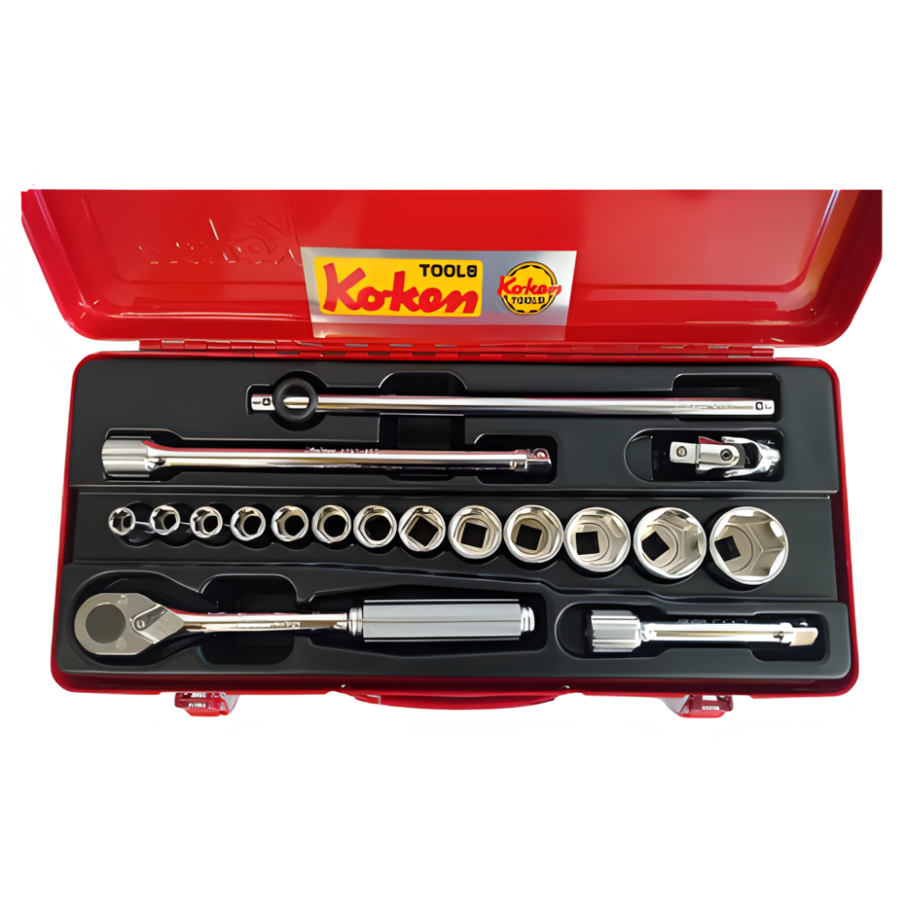 Koken 18pc. 1/2 Dr. Socket Set 19mm - 32mm 6pts Made in Japan Model: 4250HM - Image 2