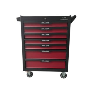 Yale Hardybox Heavy Duty Metal 7 Drawer Tool Cabinet Storage Caddy with Wheels