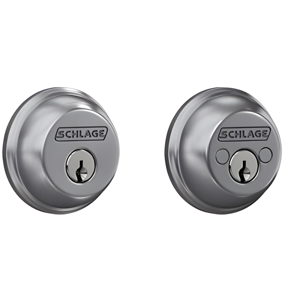 Schlage Double Cylinder Deadbolt - Satin Chrome Model: B62N6 626 Made in Mexico