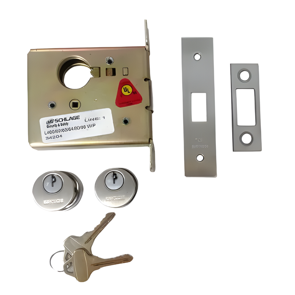 Schlage Heavy Duty Double Cylinder Mortise Lock - Satin Stainless Steel L462P 630