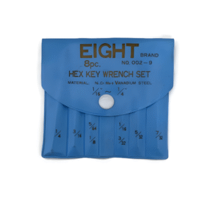 Eight 8 pc. Hex Allen Key Wrench Set in Vinyl Pouch 1/16 to 1/4" 002-9 Made in Japan