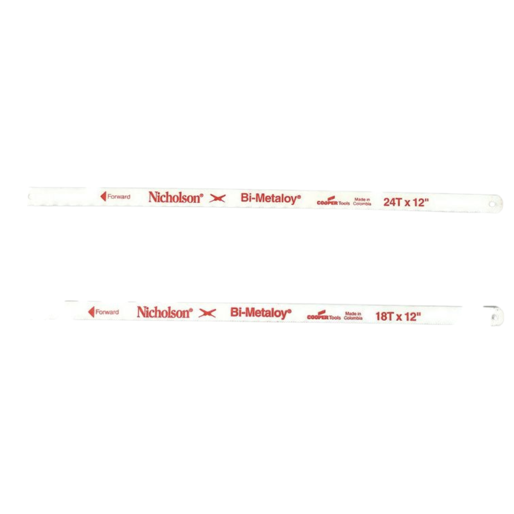 Nicholson Bi-Metaloy Hacksaw Blade 12" x 18T & 12" x 24T Made in Colombia