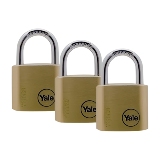 Yale Y110 Series 3 pcs KeyedAlike Brass Padlock 30mm Y110301173 1