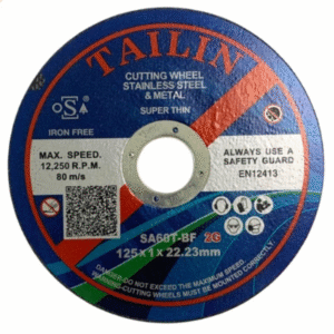 Tailin Cutting Disc 125mm (5") x 1/32" (1mm) x 7/8" (22.23mm) SA60T 2G (1pc & 25pcs/box)
