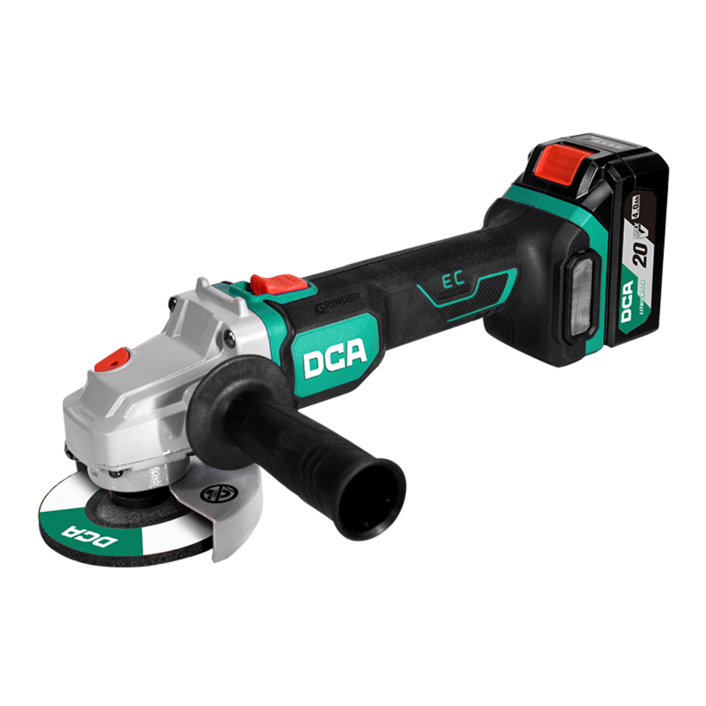 DCA 4" 20v Cordless Brushless Angle Grinder Model: ADSM06-100 EM