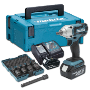 Makita 12.7mm (1/2″) 190N·m (140 ft.lbs.) Cordless Impact Wrench 18V LXT® Li-Ion [Kit]