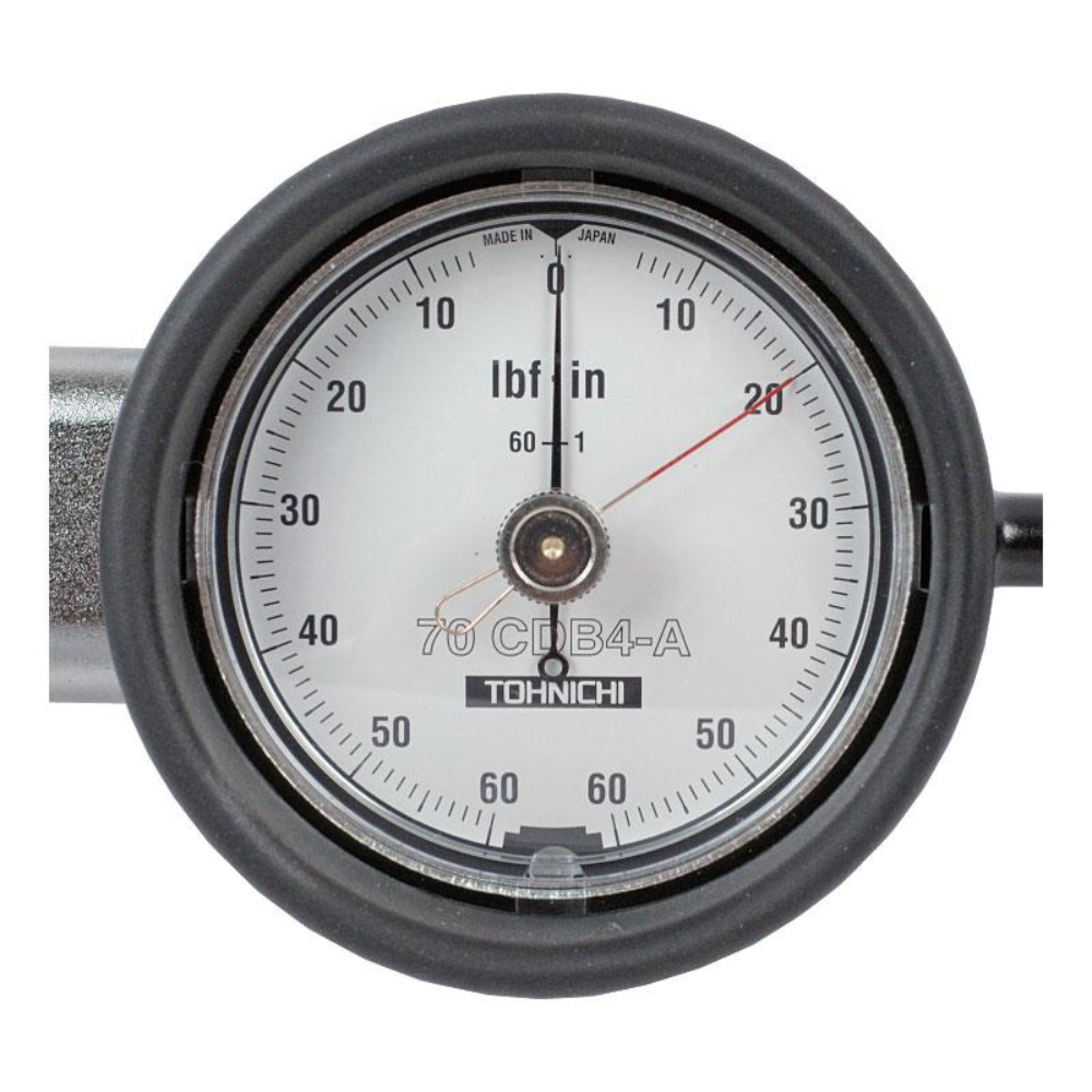 Tohnichi Interchangeable Head Type Dial Indicating Torque Wrench 8D Head Size Model: 70CDB4-A-S Made in Japan