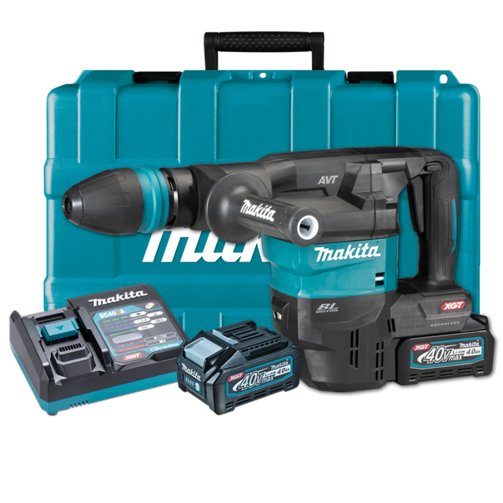 Makita HM001GM202 Cordless Brushless Demolition Hammer 18mm (11/16″) SDS-MAX Shank 40Vmax XGT® Li-Ion (Kit Set)