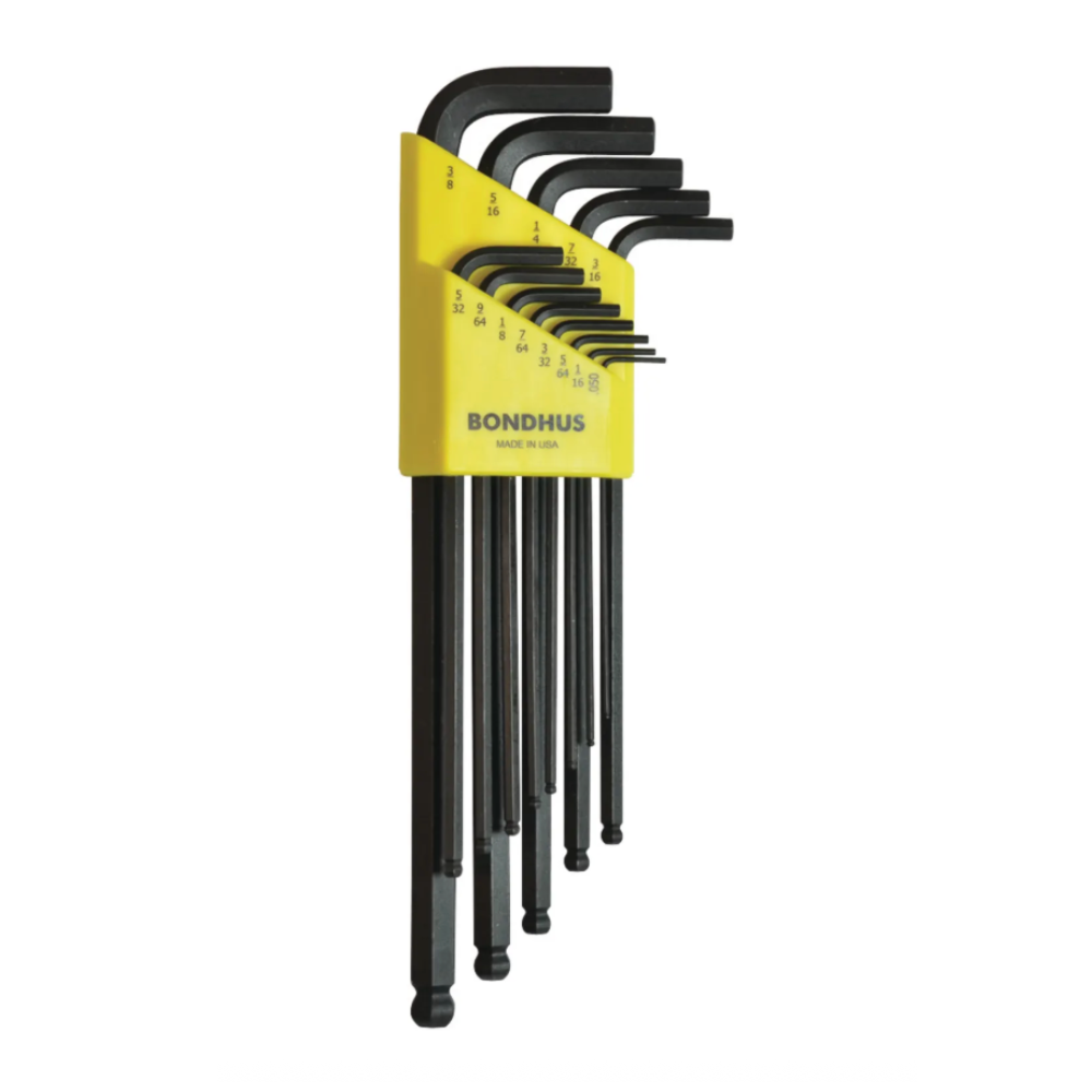 13pc. Bondhus 16037 Ballpoint Extra Long Allen Wrench 0.050" to 3/8" BLX13XL Made in USA