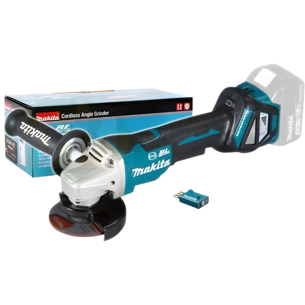 Makita DGA418ZU  Cordless Angle Grinder, Variable Speed, Anti-Resart Function, Paddle Switch 18V (Bluetooth) [Bare]