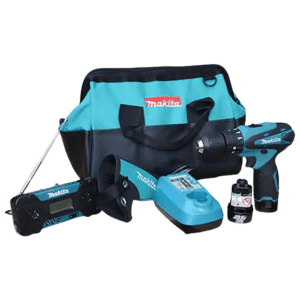Makita DK1202 10.8V Li-ion Hammer Driver Drill Job Site Radio Combo Kit
