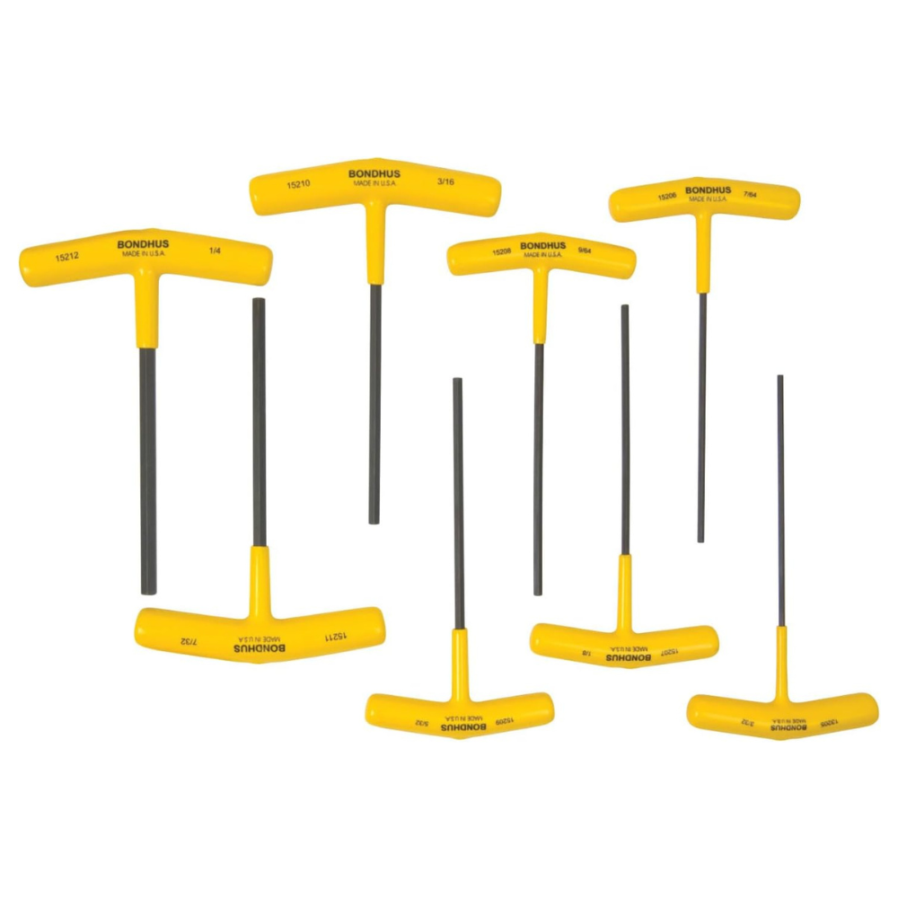 8pc. Bondhus 15232 Hex End T-Handle Set 3/32" to 1/4" HTX80-6 Made in USA