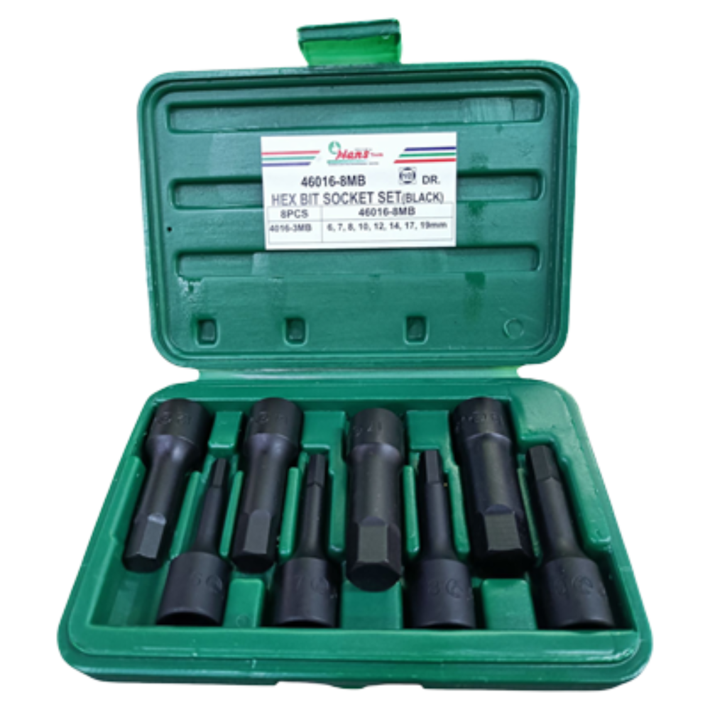 Hans 46016-8MB 1/2" Drive Impact 8pcs. Hex Bit Socket Set 75mmL (Metric)