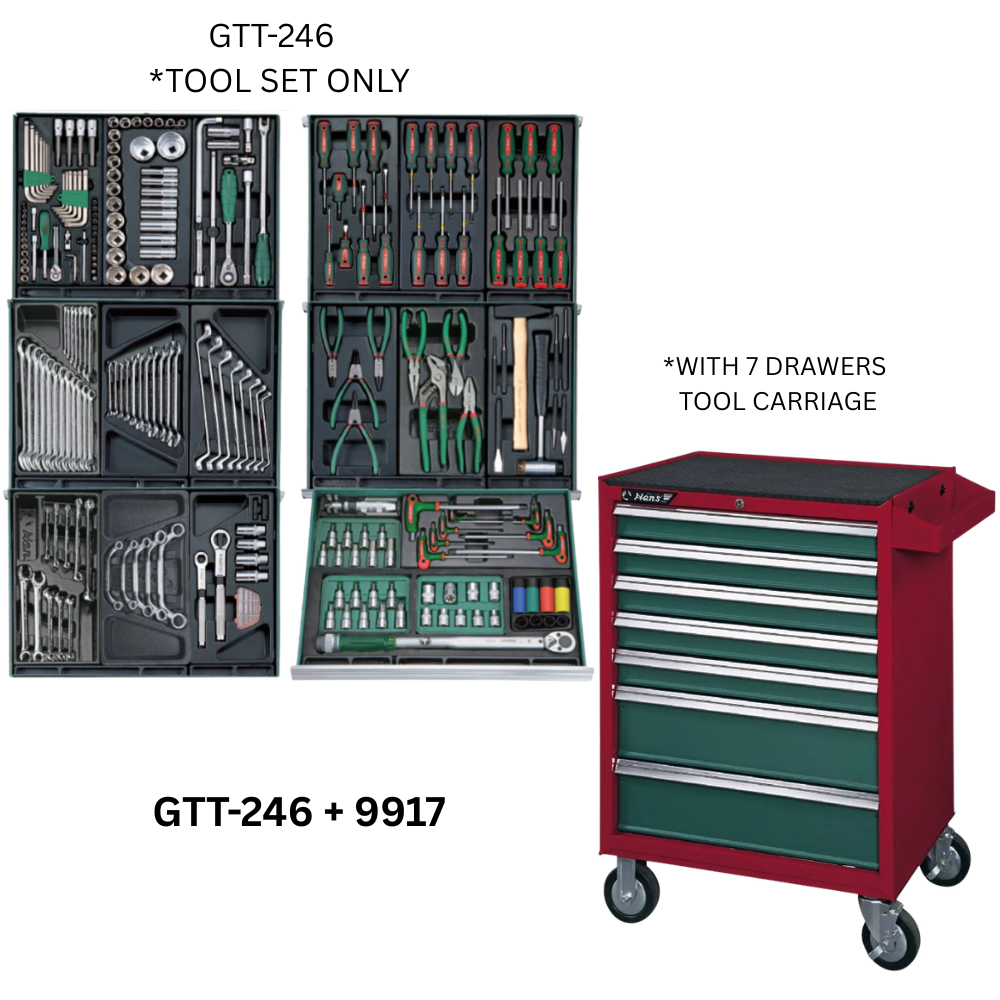 Hans 246pcs. Tool Trolley Group Set ( GTT-246 + 9917 )
