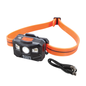 Klein Rechargeable Headlamp with Silicone Strap, 400 Lumens, All-Day Runtime 56064