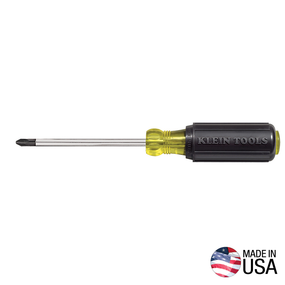 Klein #2 Phillips Screwdriver, 4-Inch Round Shank 603-4