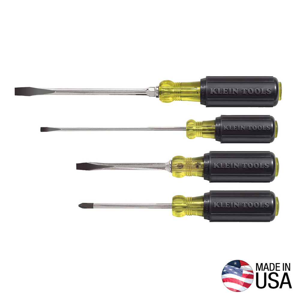 Klein Brand Screwdriver Set, Slotted and Phillips, 4-Piece 85105