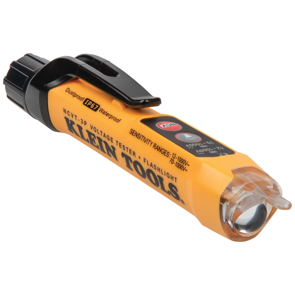 Klein Dual Range Non-Contact Voltage Tester with Flashlight, 12 to 1000V AC NCVT3P