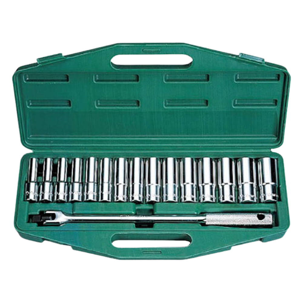 Hans 4615-2M 1/2" Drive 16pcs Deep Socket Wrench Set 12pts