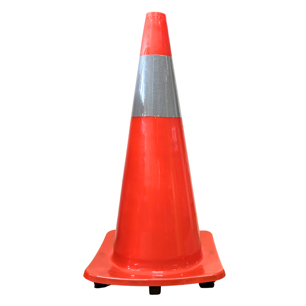 U.S.A. Rubber Traffic Cone with Reflector 28" - Orange