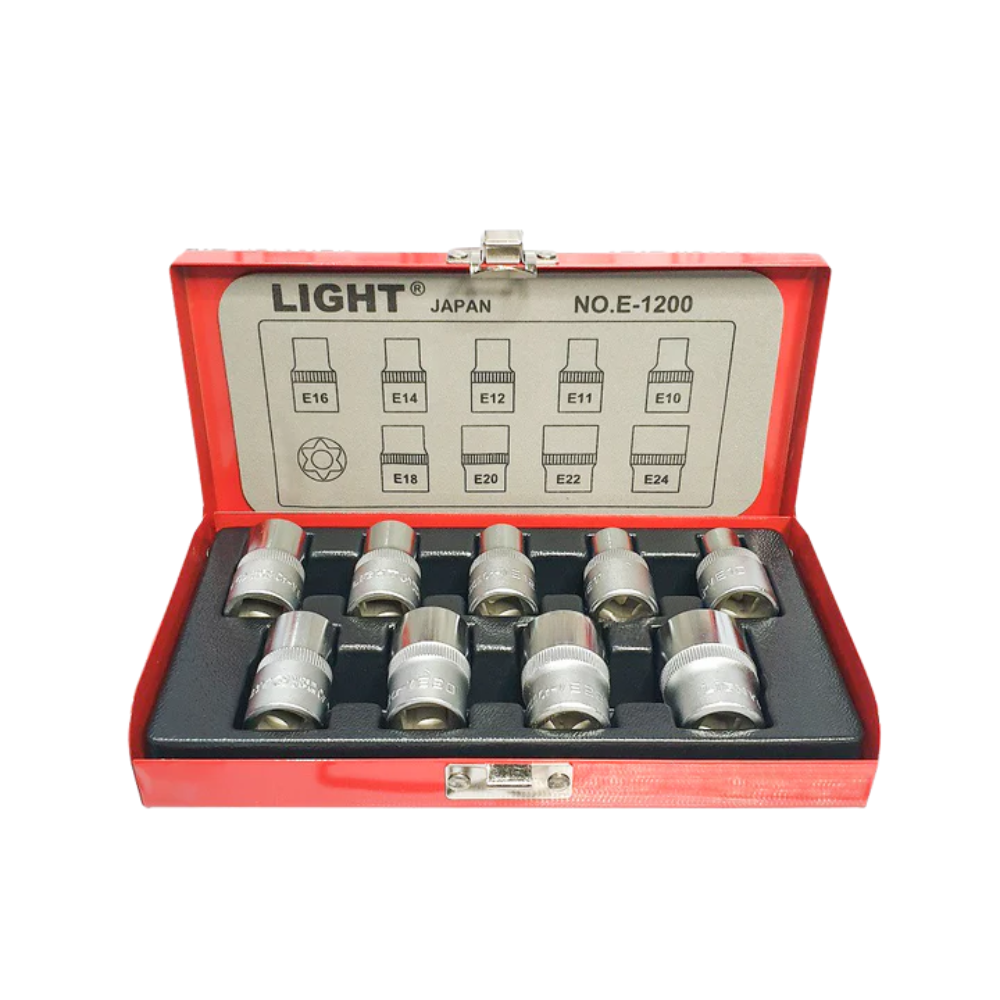 Light Japan 9pcs. 1/2" DR. E-Star Socket Set E-1200