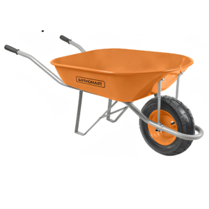 Tramontina Wheel Barrows w/ Metal Handle & Solid Rubber Tires (Blue & Orange)