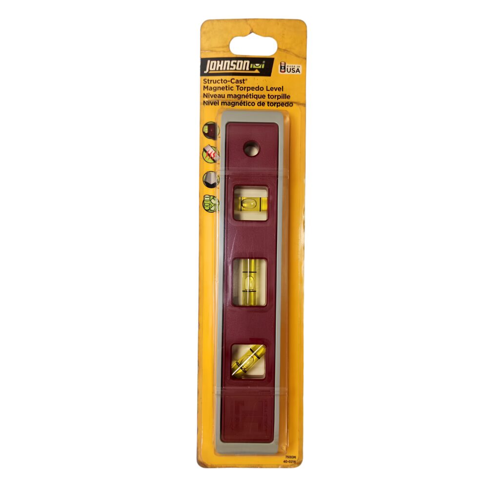 Johnson 9" Structo-Cast Magnetic Torpedo Level 40-0216 Made in USA