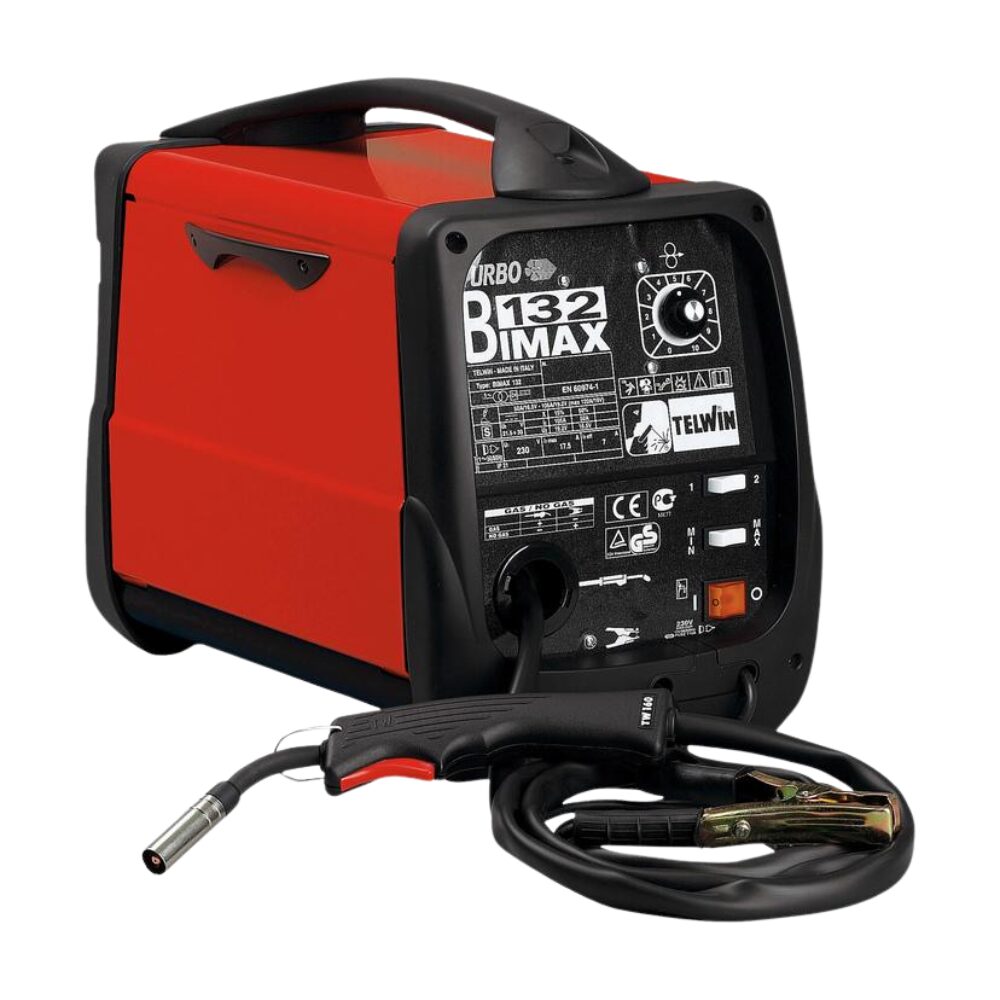 Telwin Compact Transformer-Based MIG/MAG and FLUX (Gasless) Wire Welding Machine BIMAX 132 Made in Italy