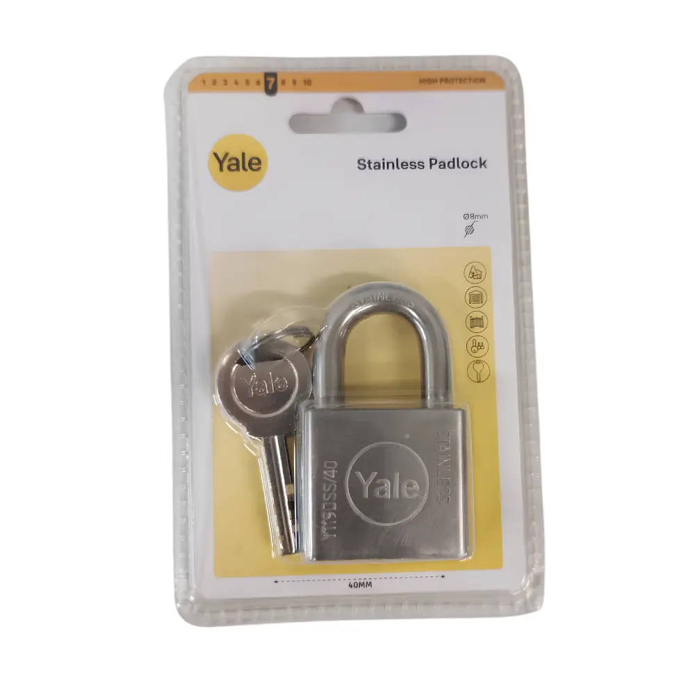 Yale Marine Grade Stainless Steel Body Extreme Outdoor Condition Usage with 3 Keys Padlock  Y119DSS/40/124/1