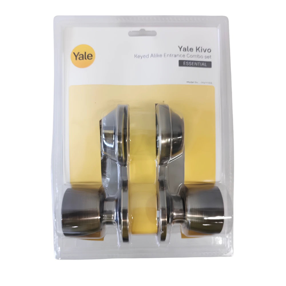Yale KIVO Knobset Combo (Knobset + Single Cylinder Deadbolt) Antique Brass YKV11705