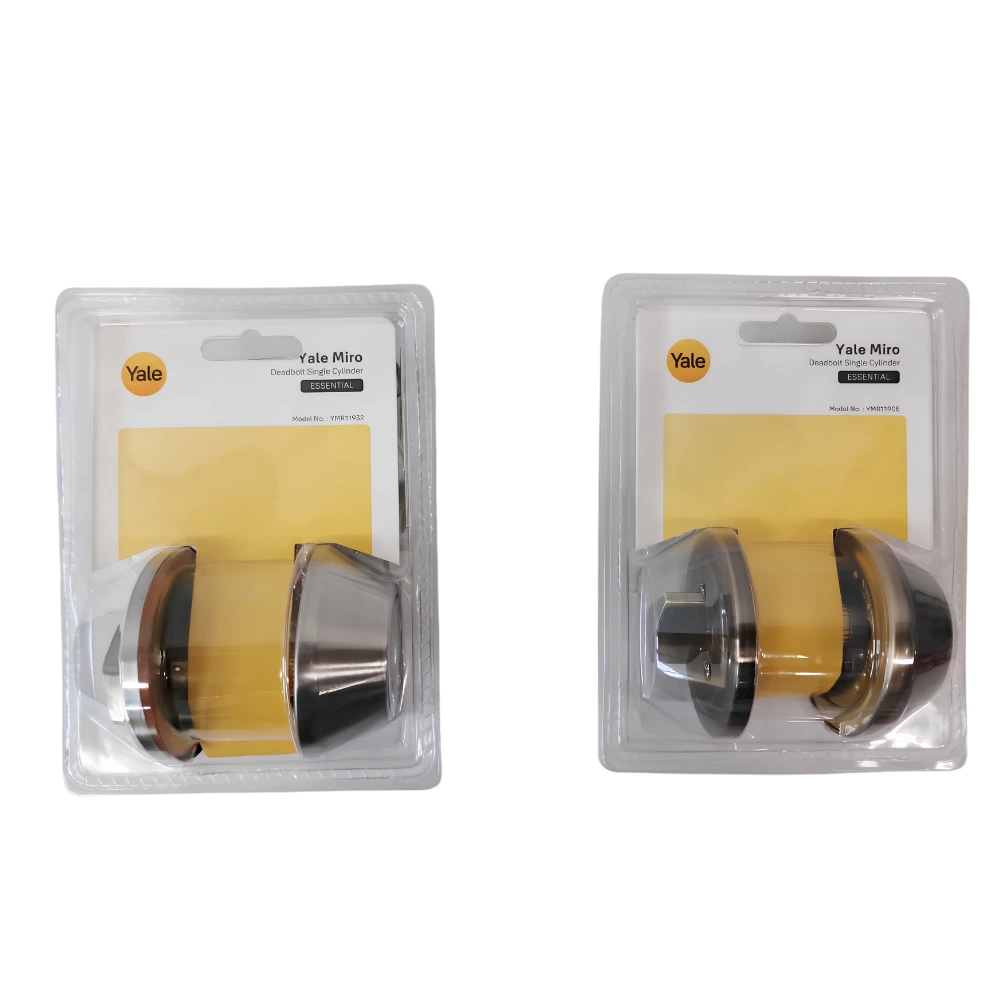Yale MIRO Single Cylinder Deadbolt Chrome & Antique Brass