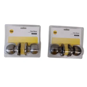 Yale NEXO Tubular Keyless (No Keys) Knobset Chrome & Antique Brass
