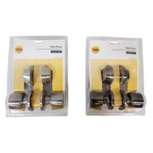 Yale PAVO Keyed Alike Entrance Combo Set (Doorknob + Double Cylinder Deadbolt) Chrome & Antique Brass