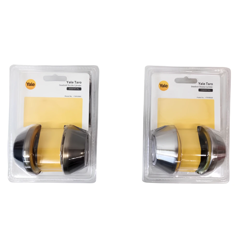 Yale TARO Double Cylinder Deadbolt Chrome & Antique Brass