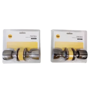 Yale ZYRA Cylindrical Entrance Knobset Chrome & Antique Brass