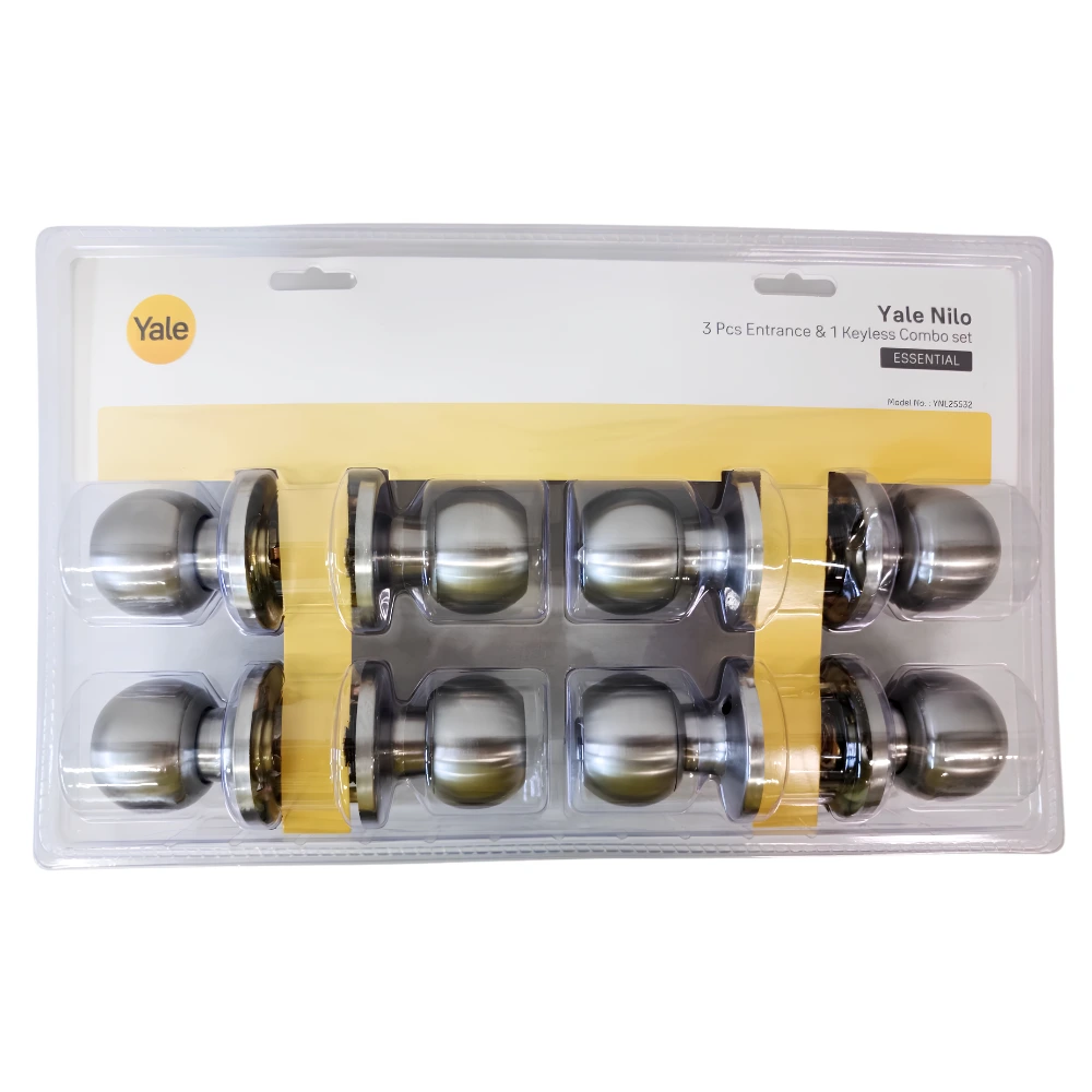 Yale NILO Combo Set (3pcs Entrance & 1 Keyless) Chrome YNL25532